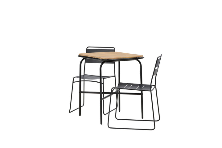 Venture Home Holmbeck Cafetable Steel - Black / Rectangular 55*70*74 +Lina Dining Chair - Black _2