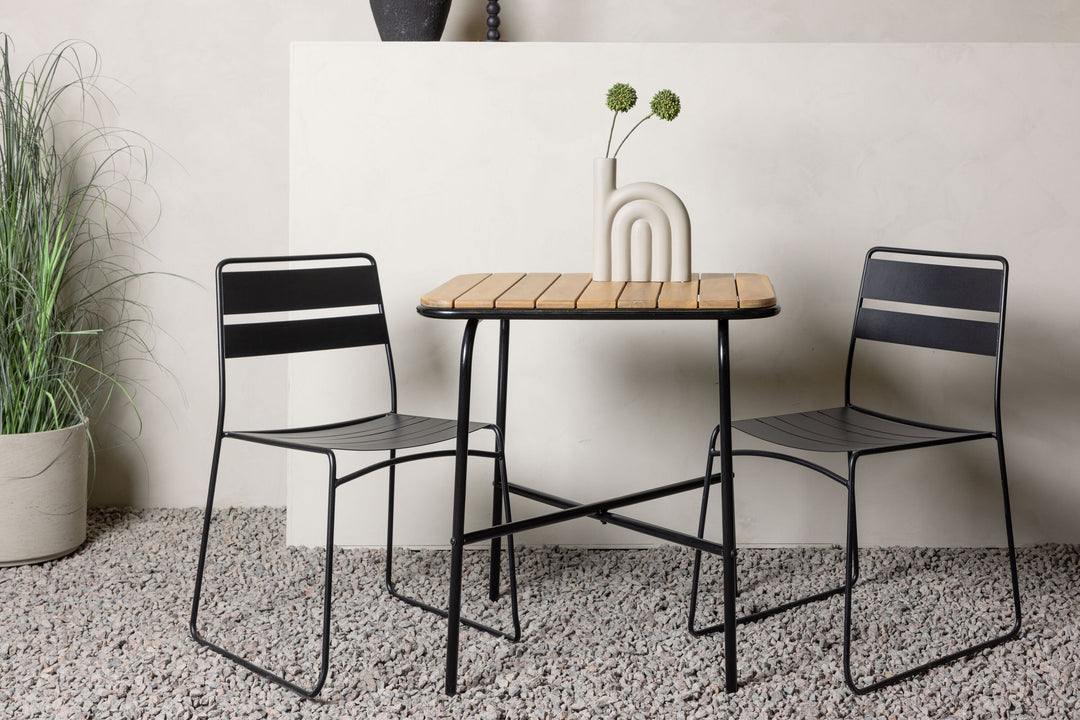 Venture Home Holmbeck Cafetable Steel - Black / Rectangular 55*70*74 +Lina Dining Chair - Black _2