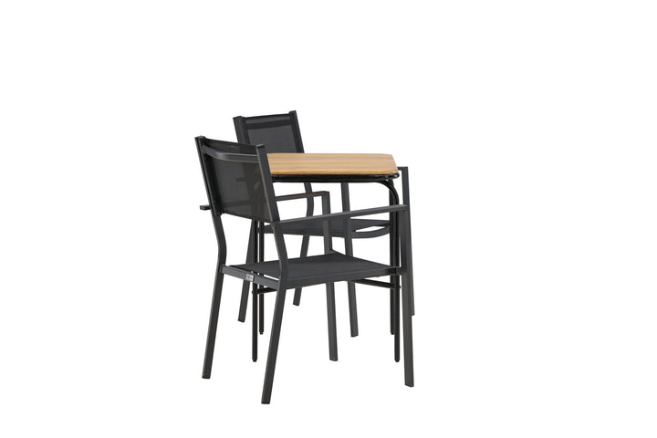 Venture Home Holmbeck Cafetable Steel - Black / Rectangular 55*70*74 +Copacabana Stacking Chair - Black/Black - Ersätter 4131-408 _2
