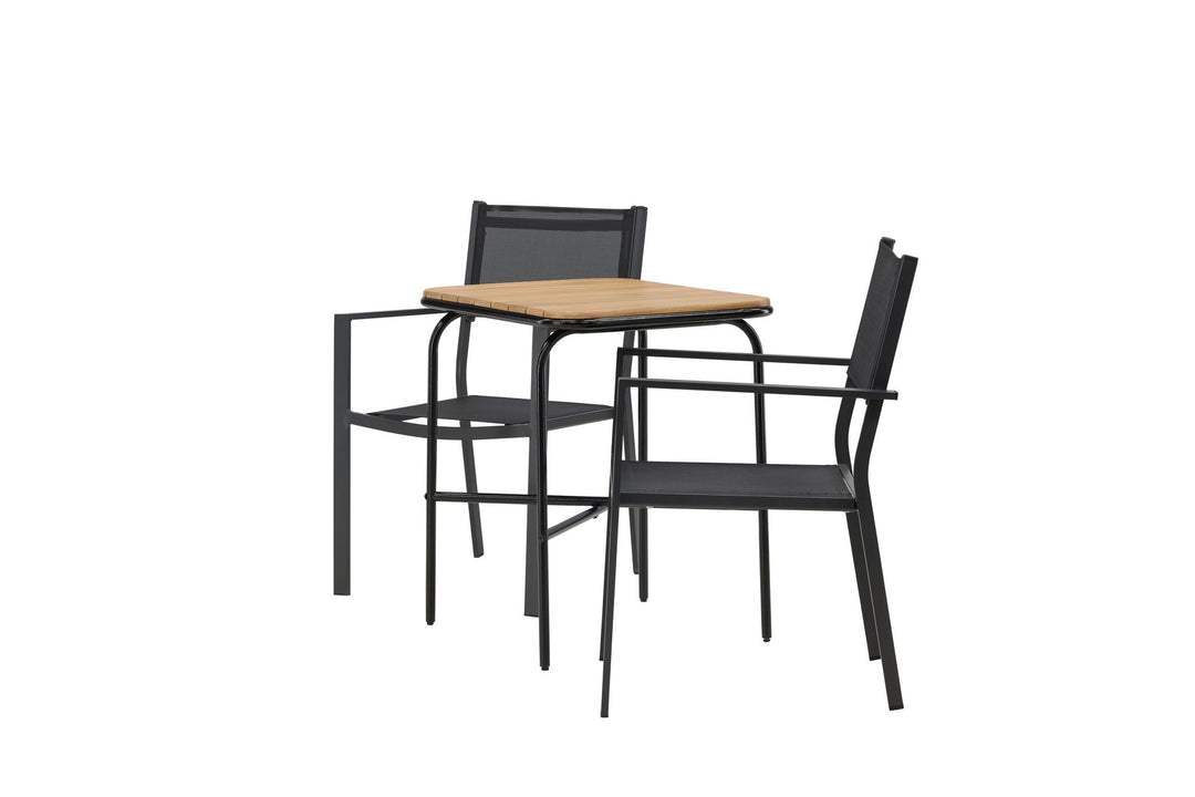 Venture Home Holmbeck Cafetable Steel - Black / Rectangular 55*70*74 +Copacabana Stacking Chair - Black/Black - Ersätter 4131-408 _2