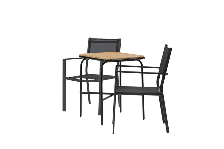 Venture Home Holmbeck Cafetable Steel - Black / Rectangular 55*70*74 +Copacabana Stacking Chair - Black/Black - Ersätter 4131-408 _2