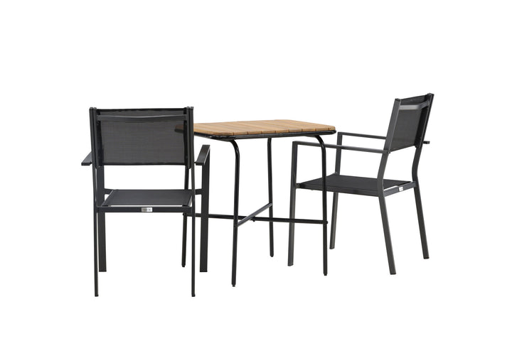Venture Home Holmbeck Cafetable Steel - Black / Rectangular 55*70*74 +Copacabana Stacking Chair - Black/Black - Ersätter 4131-408 _2