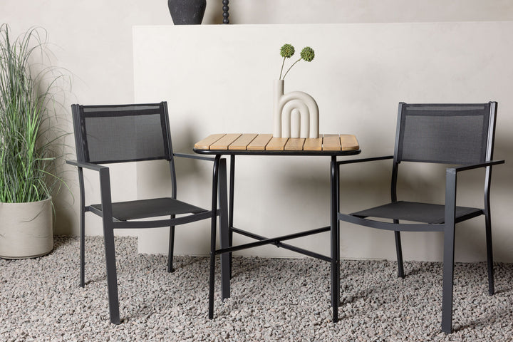 Venture Home Holmbeck Cafetable Steel - Black / Rectangular 55*70*74 +Copacabana Stacking Chair - Black/Black - Ersätter 4131-408 _2