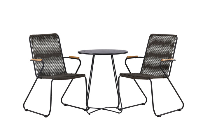 Venture Home Bacong Cafetable Steel - Black / Round ø60** +Bois Diningchair Steel - Black / Dark Grey Rope _2