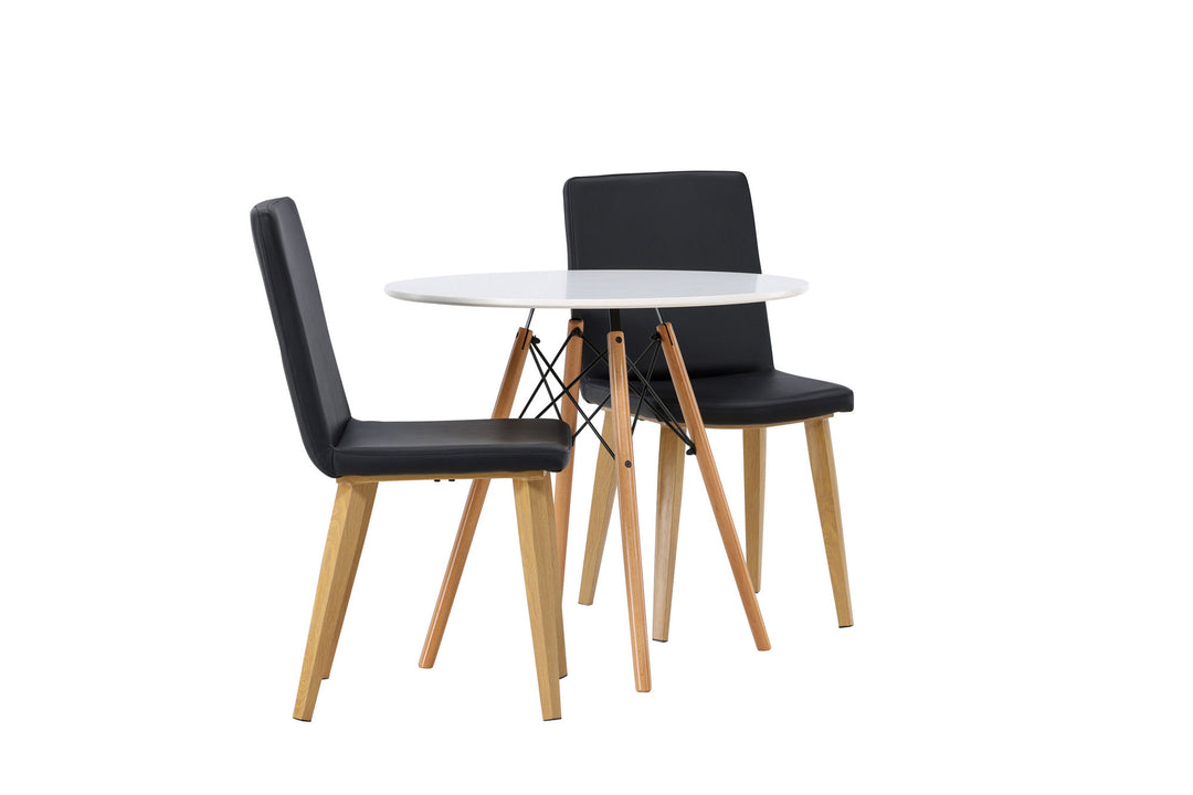 Venture Home Danburi Dining Table - Woodlook / Woodlook MDF +Today Dining Chair - Nature / Black PU _2