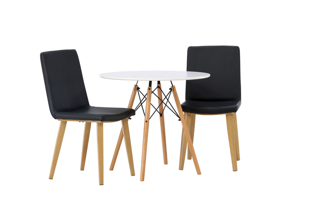Venture Home Danburi Dining Table - Woodlook / Woodlook MDF +Today Dining Chair - Nature / Black PU _2