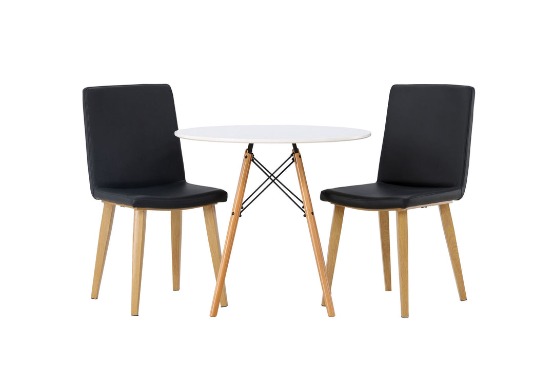 Venture Home Danburi Dining Table - Woodlook / Woodlook MDF +Today Dining Chair - Nature / Black PU _2