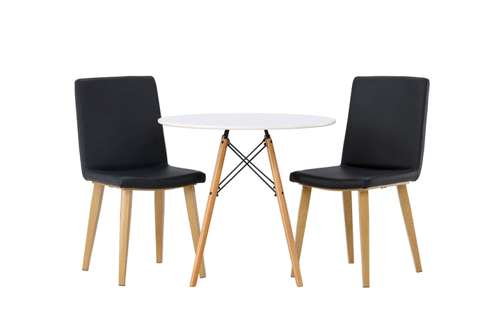 Venture Home Danburi Dining Table - Woodlook / Woodlook MDF +Today Dining Chair - Nature / Black PU _2