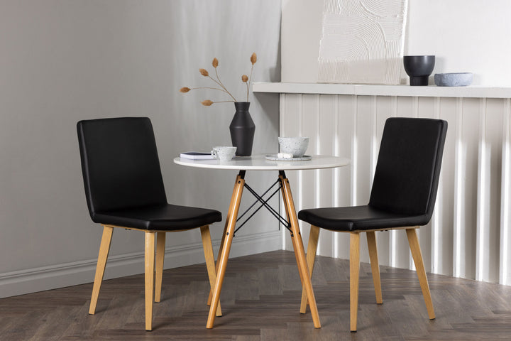 Venture Home Danburi Dining Table - Woodlook / Woodlook MDF +Today Dining Chair - Nature / Black PU _2