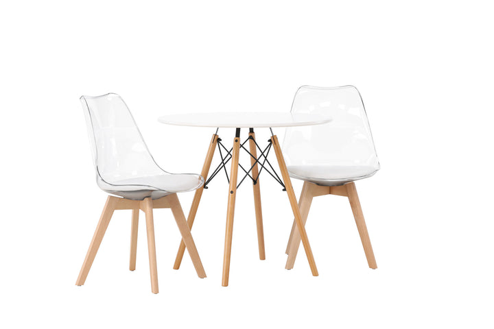 Venture Home Danburi Dining Table - Woodlook / Woodlook MDF +Edvin Dining Chair - Nature / PET (seat cushion white) PET surface,seat with usual sponge _2