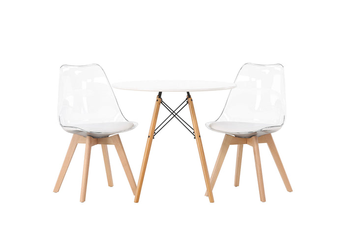 Venture Home Danburi Dining Table - Woodlook / Woodlook MDF +Edvin Dining Chair - Nature / PET (seat cushion white) PET surface,seat with usual sponge _2