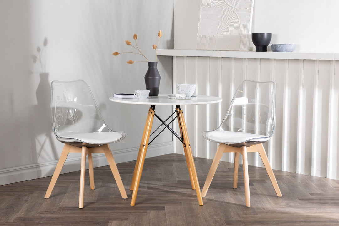 Venture Home Danburi Dining Table - Woodlook / Woodlook MDF +Edvin Dining Chair - Nature / PET (seat cushion white) PET surface,seat with usual sponge _2