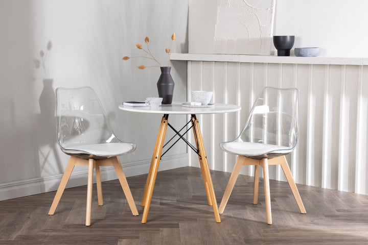 Venture Home Danburi Dining Table - Woodlook / Woodlook MDF +Edvin Dining Chair - Nature / PET (seat cushion white) PET surface,seat with usual sponge _2