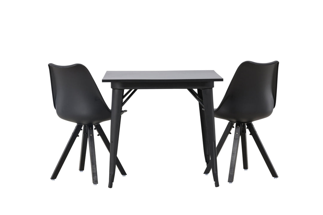 Venture Home Tempe Dining Table - Black / Black MDF +Zeno Dining Chair - Black / Black PP _2