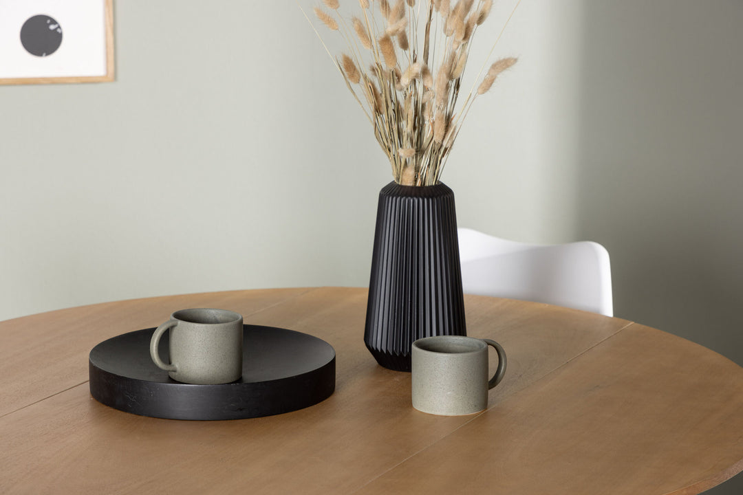 Venture Home Yakidon Dining Table - Rubberwood / Oaklook MDF +Zeno Dining Chair - Nature woodlook / White PP _4