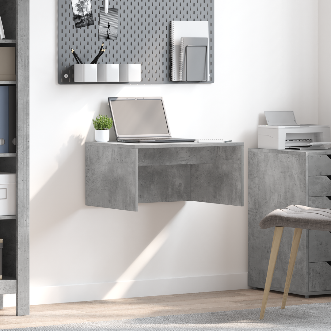 Væghængt skrivebord Beton Grå 60 x 45 x 30 cm Konstrueret træ