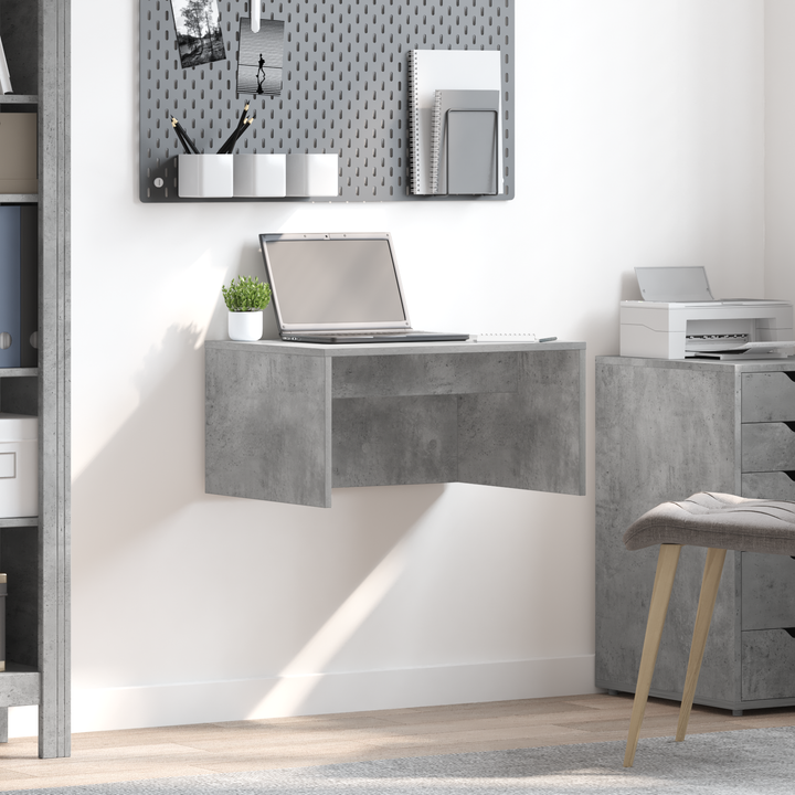 Væghængt skrivebord Beton Grå 60 x 45 x 30 cm Konstrueret træ