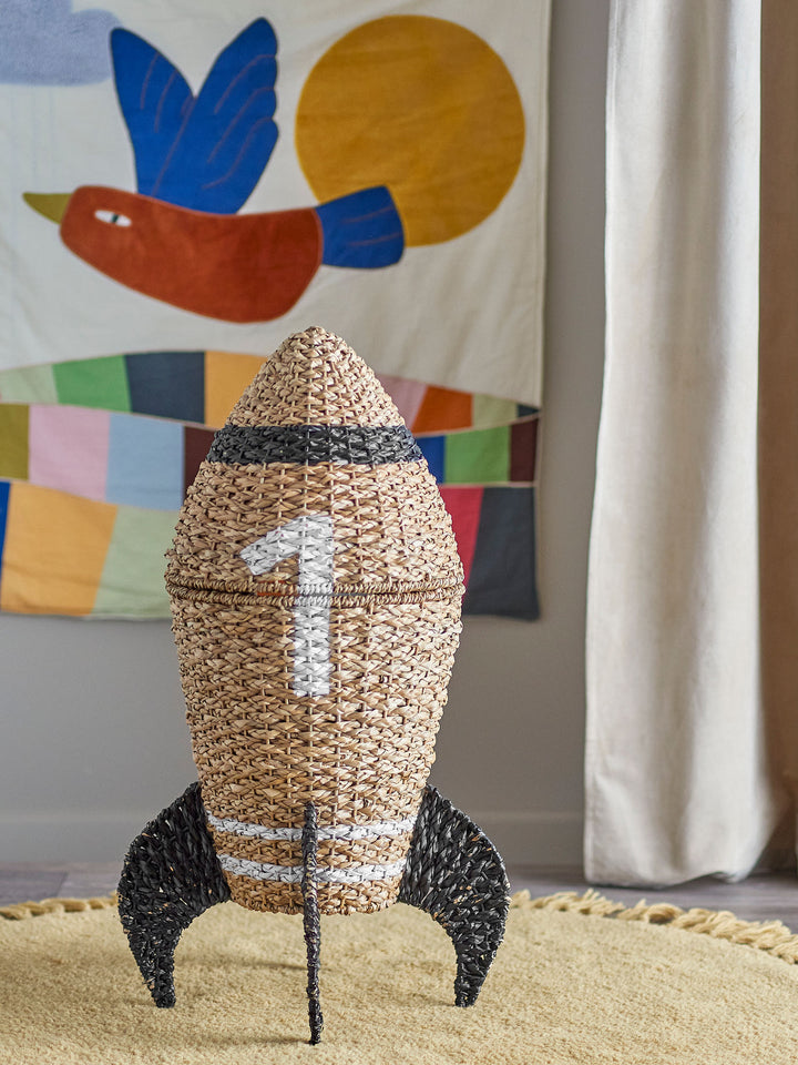 Bloomingville MINI Cosmina Kurv m/Låg, Natur, Søgræs