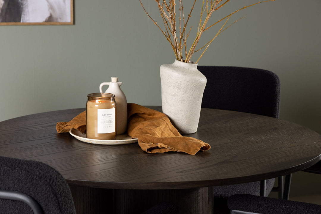 Venture Home Olivia Dining Table - Mocca / Mocca Veneer +Yesterday Dining Chair - Black / Black Boucle _4