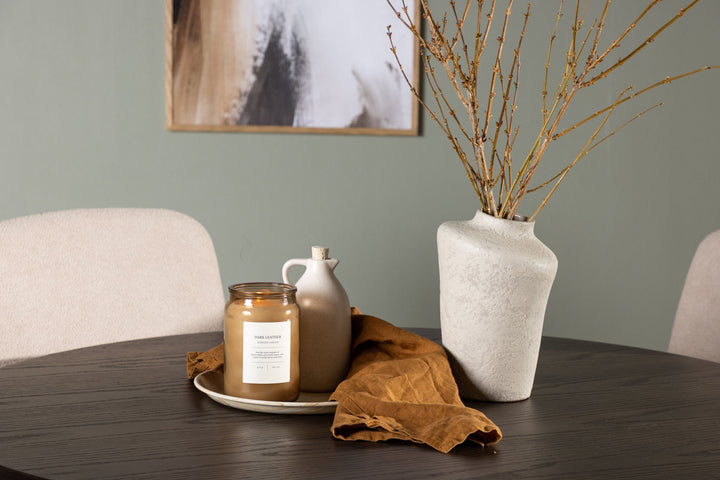 Venture Home Olivia Dining Table - Mocca / Mocca Veneer +Seda Dining Chair - Matte brown / Beige Fabric _4