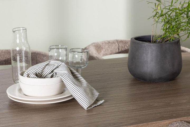 Venture Home Andy Dining Table 180*75 - Natural / Natural MDF +Morning Dining Chair - Black / Black Boucle _4