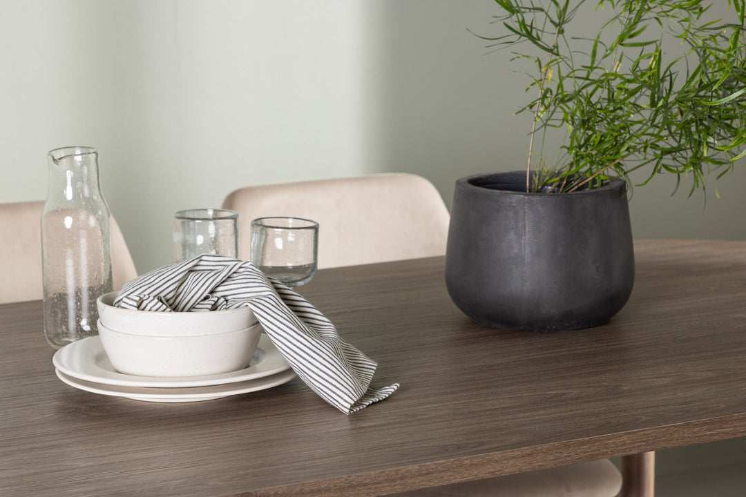 Venture Home Andy Dining Table 180*75 - Natural / Natural MDF +Night Dining Chair - Dark walnut / Mocca / Brown Fabric _4