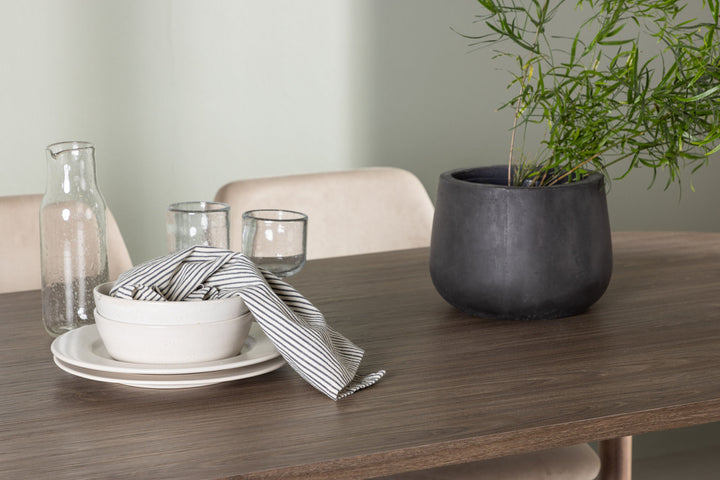 Venture Home Andy Dining Table 180*75 - Natural / Natural MDF +Night Dining Chair - Dark walnut / Mocca / Brown Fabric _4