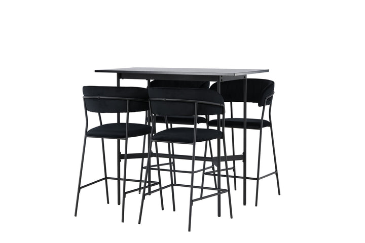 Venture Home Rax Bar Table 120*60 - Black / Black MDF +Lui Bar Chair - Black / Black PU _4