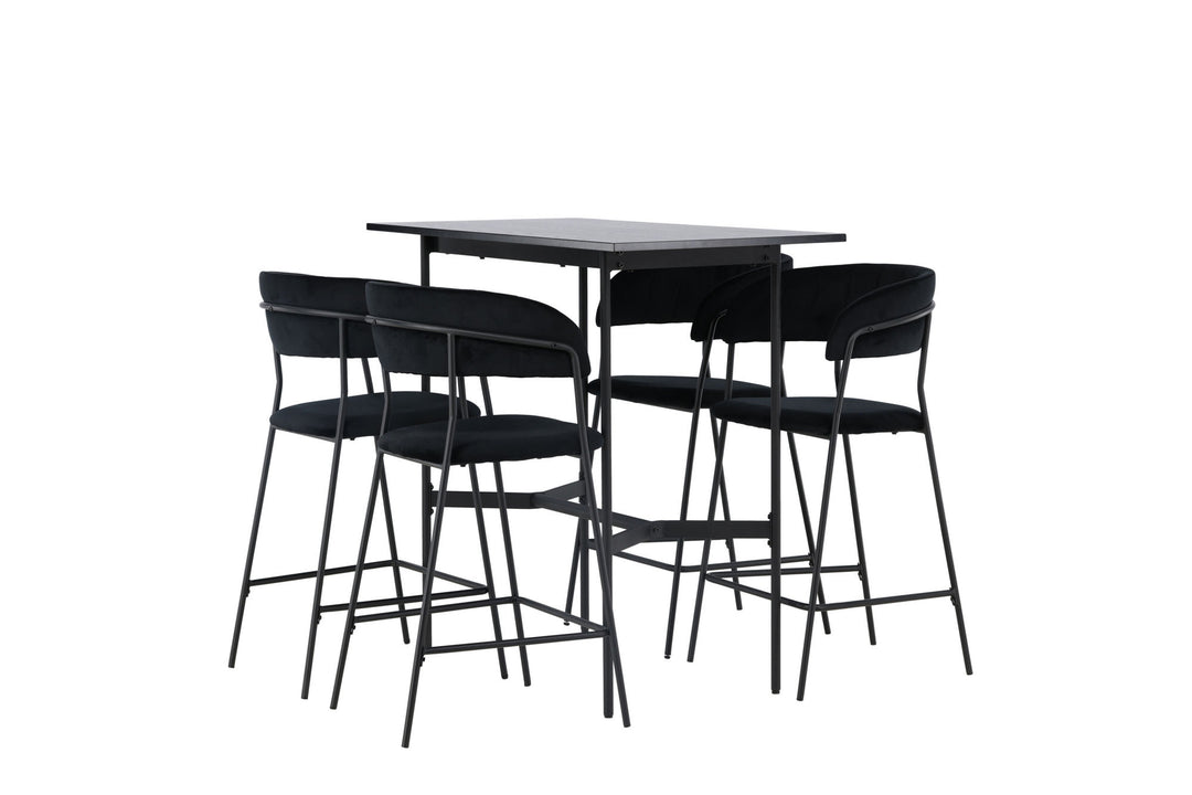 Venture Home Rax Bar Table 120*60 - Black / Black MDF +Lui Bar Chair - Black / Black PU _4