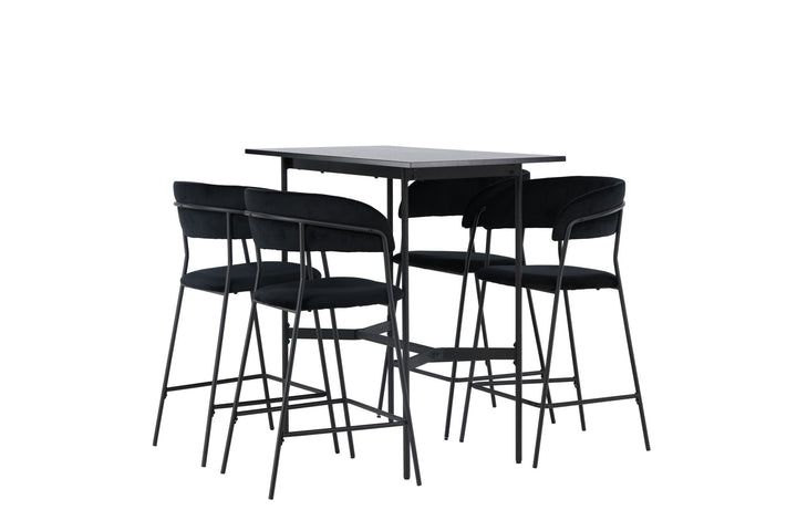 Venture Home Rax Bar Table 120*60 - Black / Black MDF +Lui Bar Chair - Black / Black PU _4