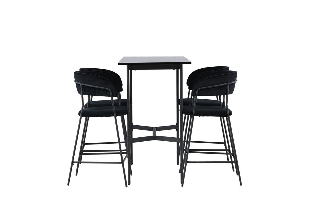 Venture Home Rax Bar Table 120*60 - Black / Black MDF +Lui Bar Chair - Black / Black PU _4