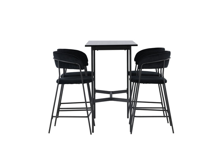 Venture Home Rax Bar Table 120*60 - Black / Black MDF +Lui Bar Chair - Black / Black PU _4