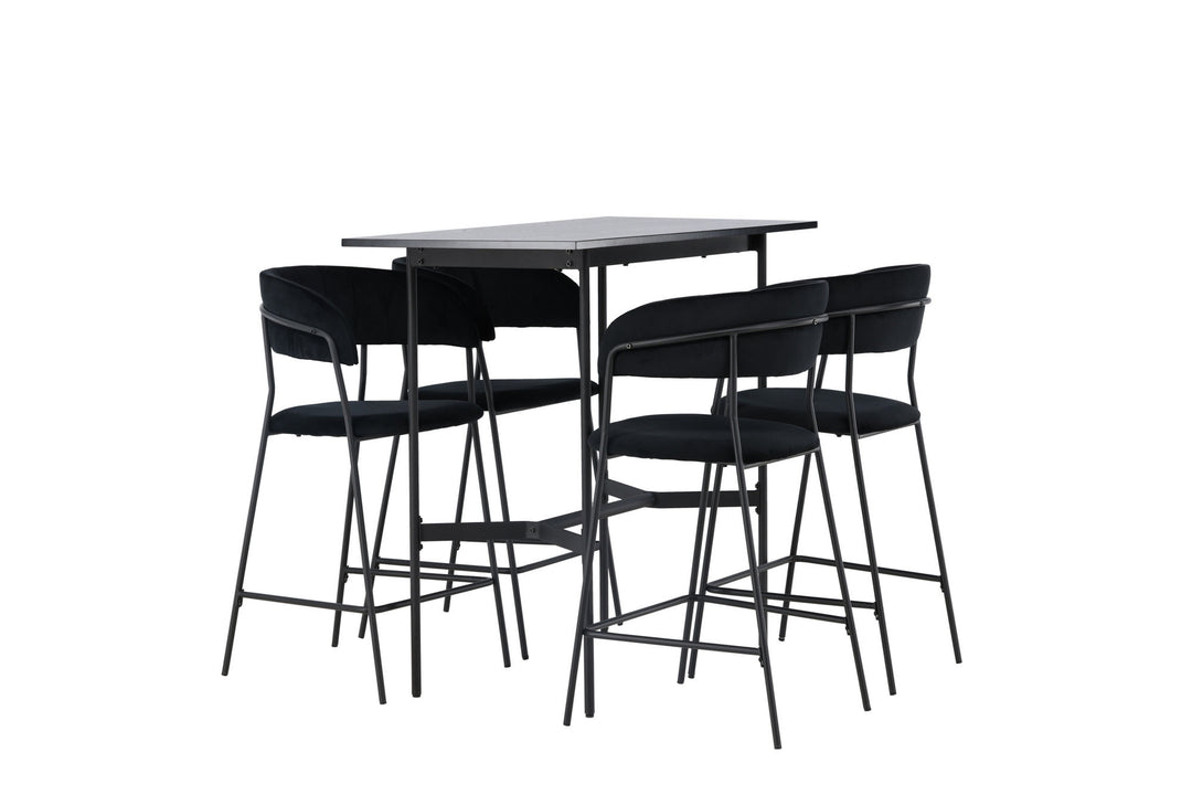Venture Home Rax Bar Table 120*60 - Black / Black MDF +Lui Bar Chair - Black / Black PU _4