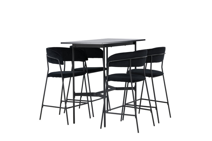 Venture Home Rax Bar Table 120*60 - Black / Black MDF +Lui Bar Chair - Black / Black PU _4