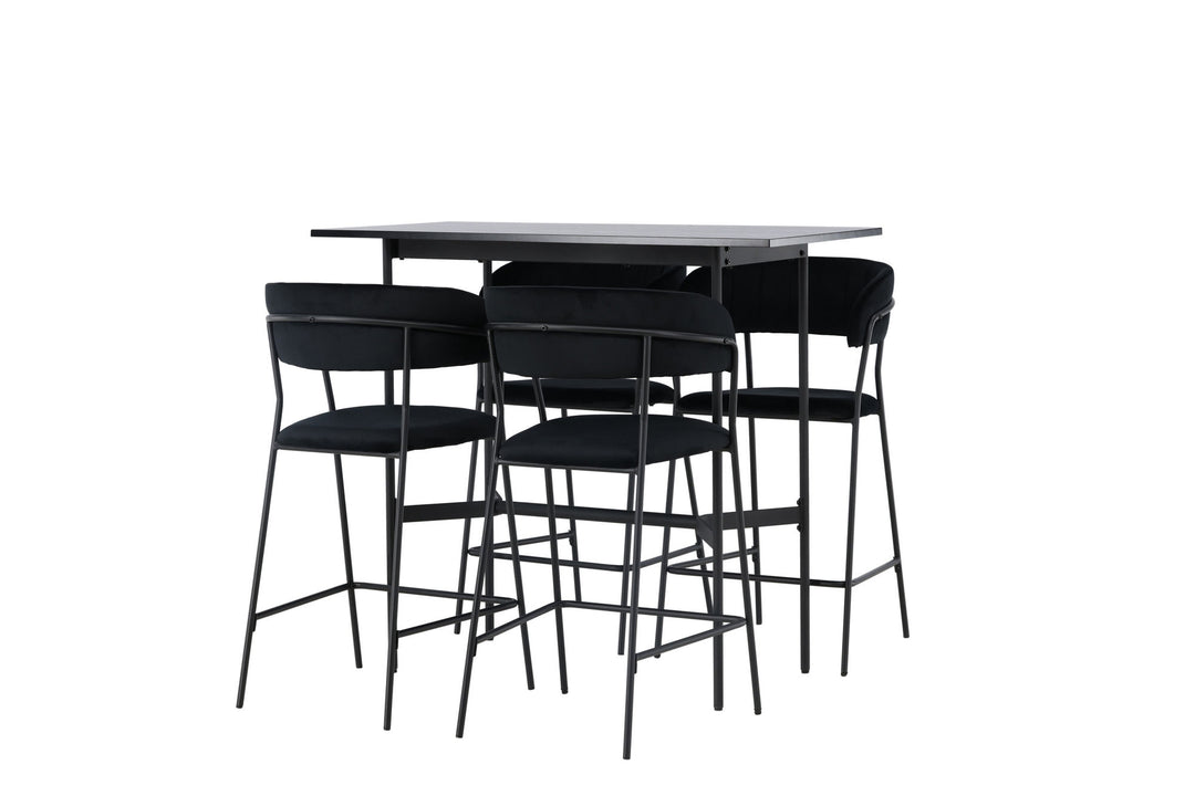 Venture Home Rax Bar Table 120*60 - Black / Black MDF +Lui Bar Chair - Black / Black PU _4