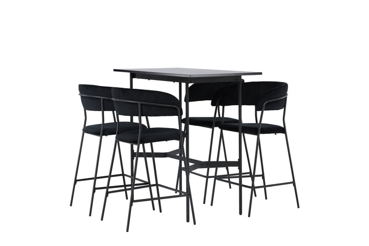 Venture Home Rax Bar Table 120*60 - Black / Black MDF +Lui Bar Chair - Black / Black PU _4
