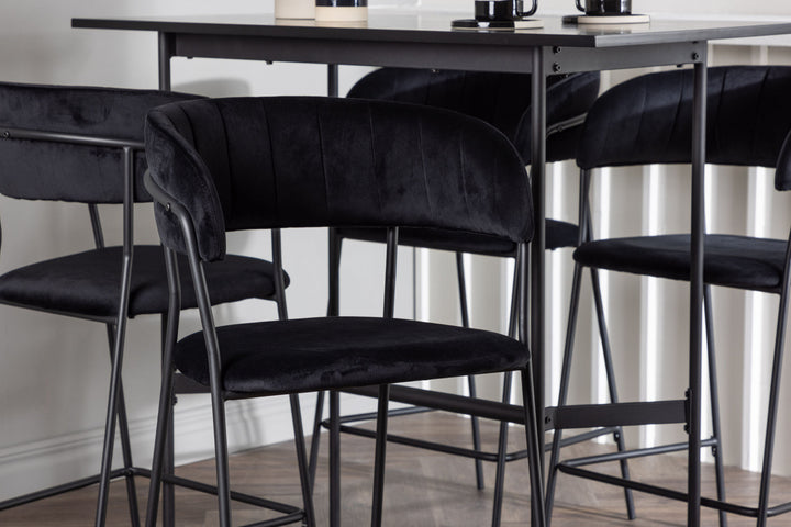 Venture Home Rax Bar Table 120*60 - Black / Black MDF +Lui Bar Chair - Black / Black PU _4