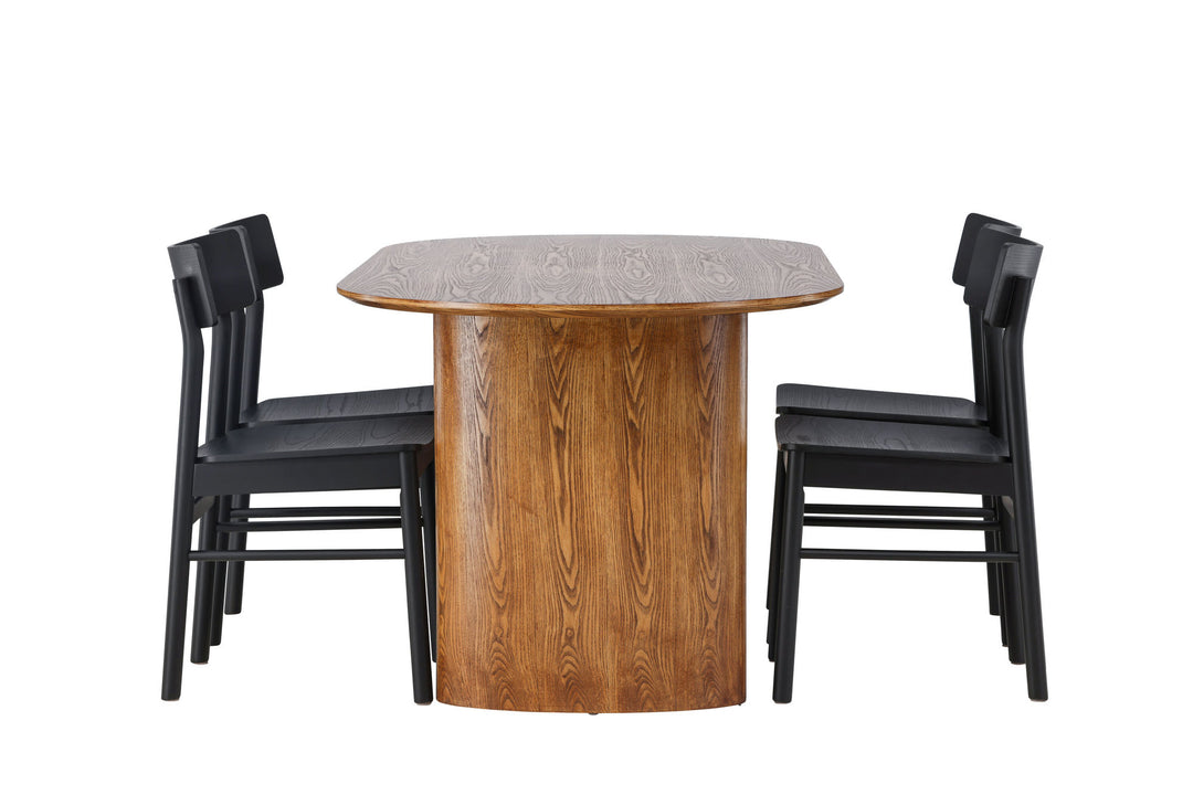 Venture Home Isolde Dining Table 140*75 - Nature / Nature MDF +Montros Dining Chair - Natural / Natural Rubberwood _4