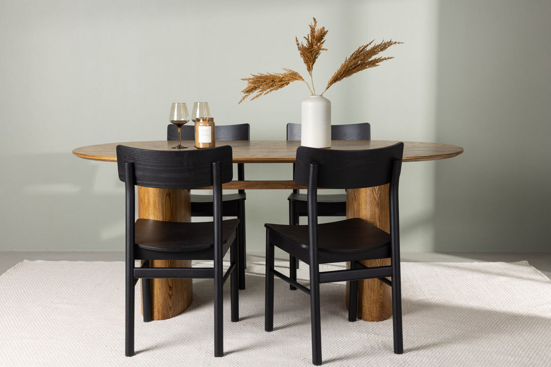Venture Home Isolde Dining Table 140*75 - Nature / Nature MDF +Montros Dining Chair - Natural / Natural Rubberwood _4