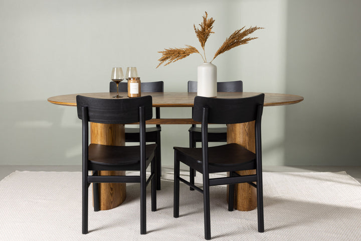 Venture Home Isolde Dining Table 140*75 - Nature / Nature MDF +Montros Dining Chair - Natural / Natural Rubberwood _4