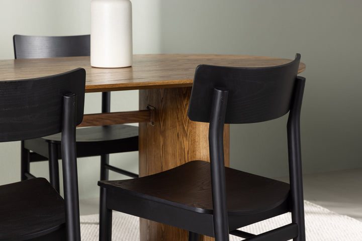 Venture Home Isolde Dining Table 140*75 - Nature / Nature MDF +Montros Dining Chair - Natural / Natural Rubberwood _4
