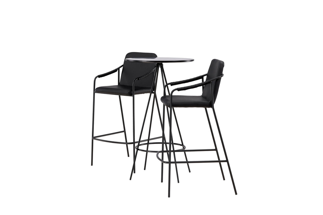 Venture Home Bistro Bar Table φ60 - Black / MDF with veneer +Tvist Bar Chair - Black / Black PU _2