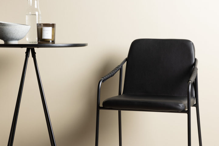 Venture Home Bistro Bar Table φ60 - Black / MDF with veneer +Tvist Bar Chair - Black / Black PU _2