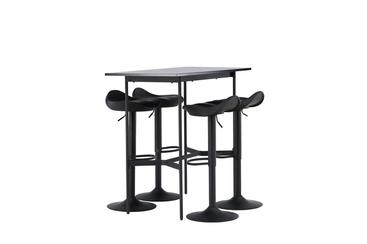Venture Home Rax Bar Table 120*60 - Black / Black MDF +Adesto Bar Chair - Black / Matte black ABS _4