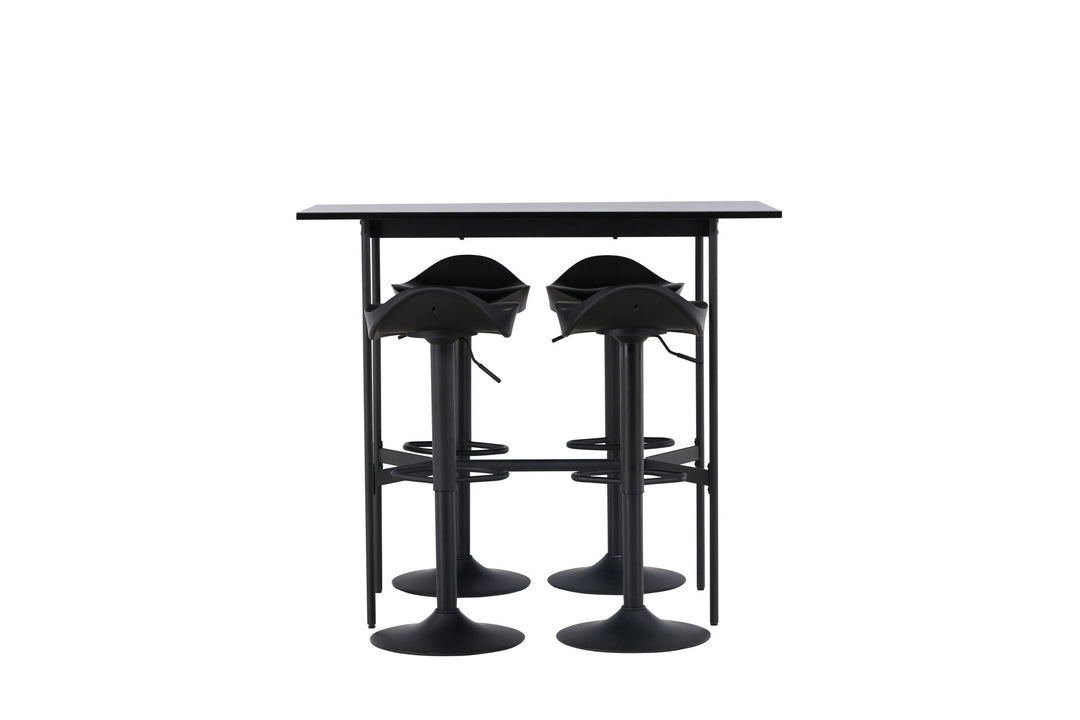 Venture Home Rax Bar Table 120*60 - Black / Black MDF +Adesto Bar Chair - Black / Matte black ABS _4