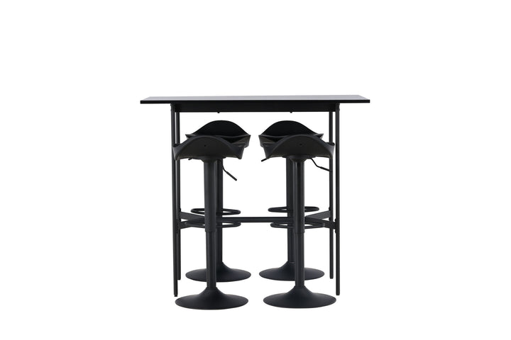 Venture Home Rax Bar Table 120*60 - Black / Black MDF +Adesto Bar Chair - Black / Matte black ABS _4