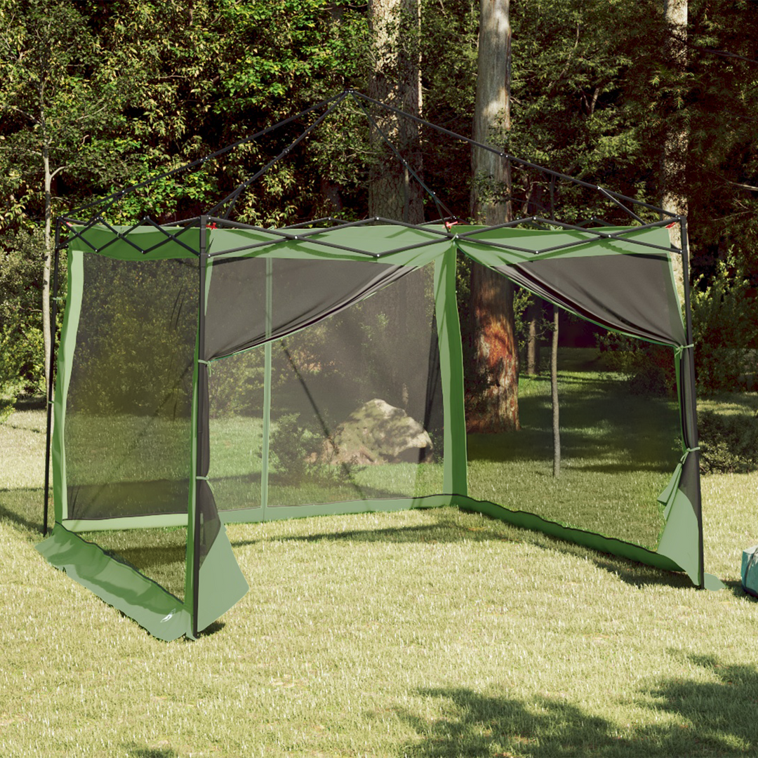 Indertelt med tag med opbevaring Grøn 303 x 303 x 196 cm taft