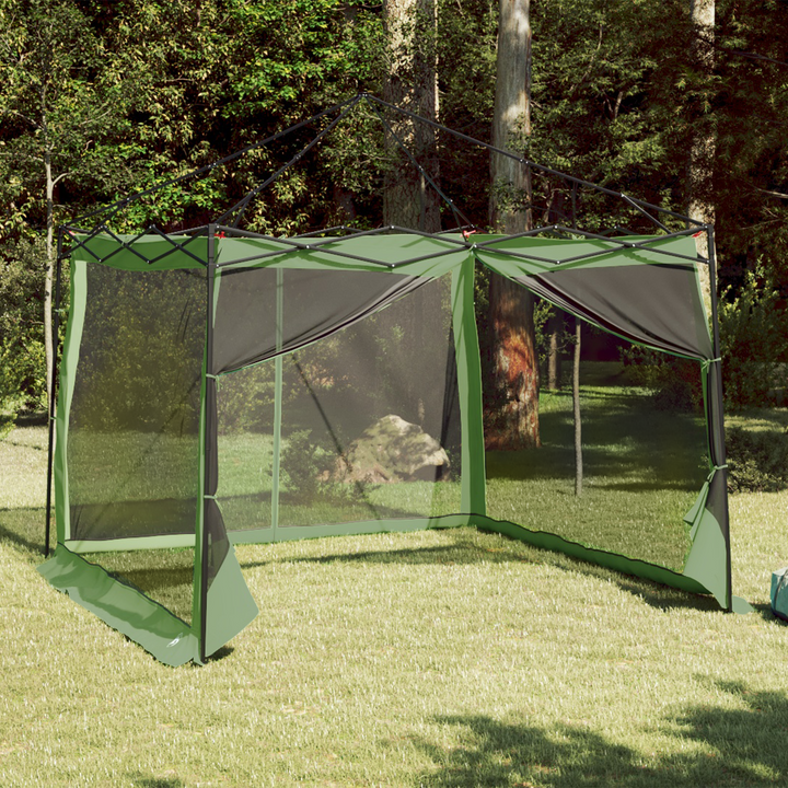 Indertelt med tag med opbevaring Grøn 303 x 303 x 196 cm taft