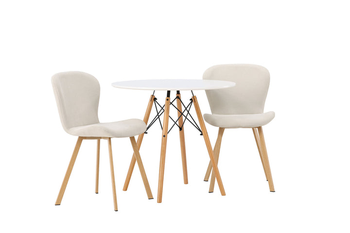 Venture Home Danburi Dining Table - Woodlook / Woodlook MDF +Lilja Dining Chair - Oaklook / Beige Fabric _2