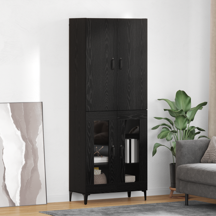 Highboard Sort eg 69,5 x 34 x 180 cm Konstrueret træ